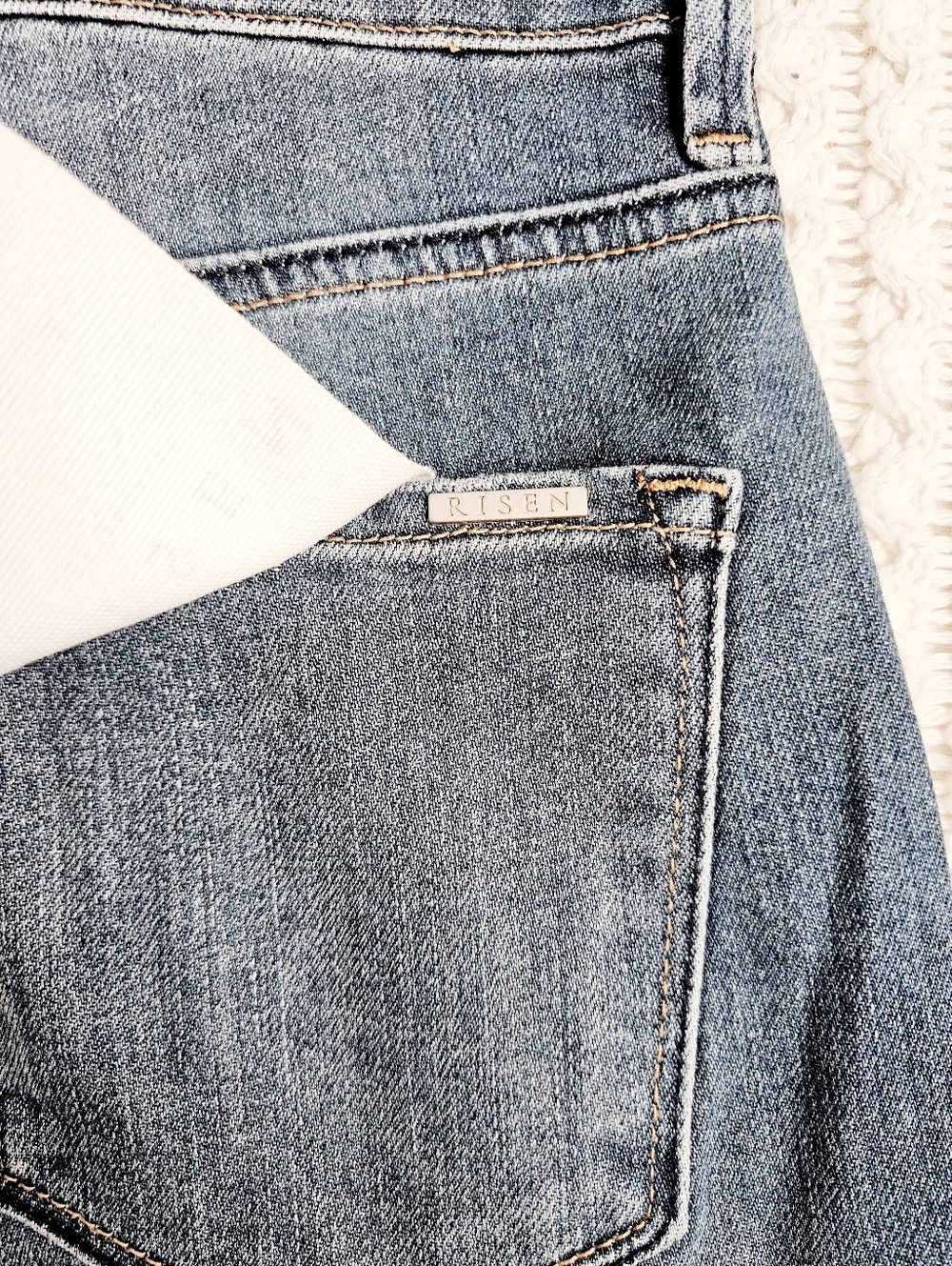 RISEN High Rise Medium Wash Slouchy Baggy Jeans Wide Leg Relaxed Various NEW - Picture 15 of 17